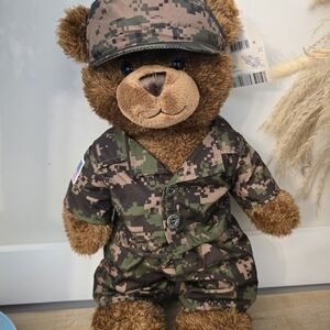 Build A Bear Posable Tedy Bear Plush 16"Jointed Stuffed militarystyle camouflage